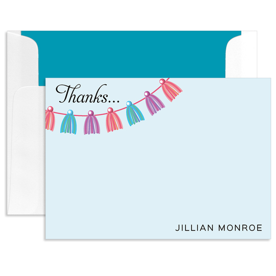 Tassel Banner Flat Thank You Note Cards